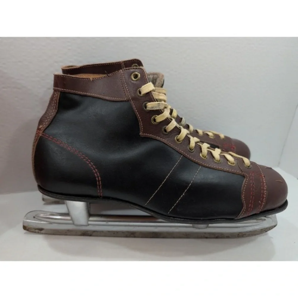 Vintage Johnsons Duro Hockey Ice Skates – Size 10 – Original‎ Box – 1953